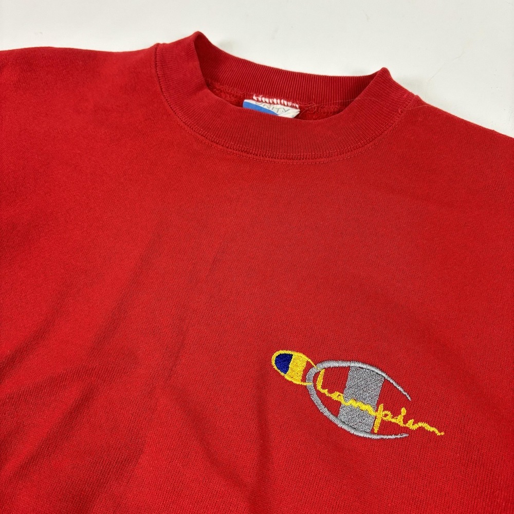 Vintage Champion UNITY Sports Sweatshirt Mens M Red Crewneck Fleece 90s Made USA